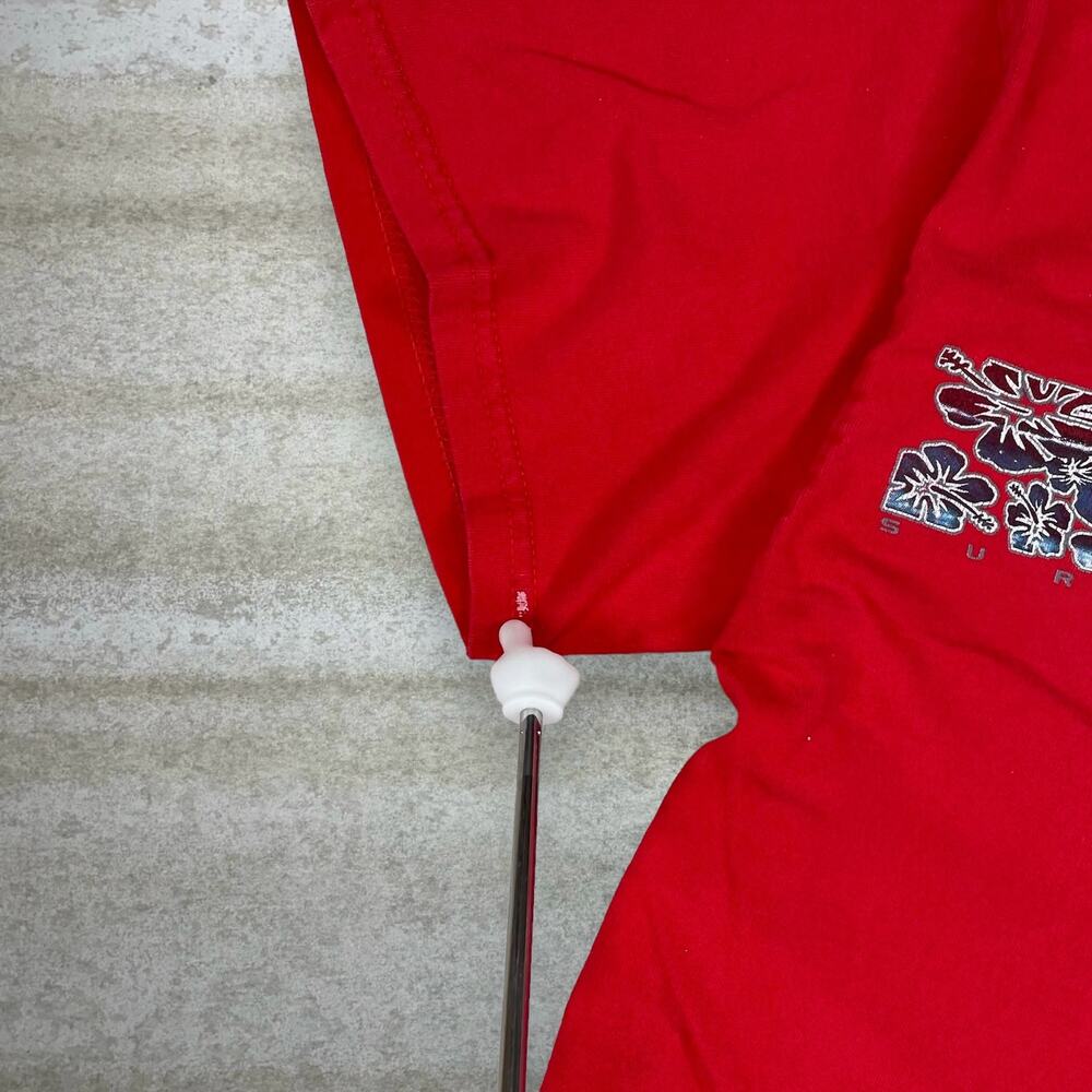 Vintage Y2K CIA Shirt Mens L Crimson Red Crazy Wave Graphic Short Sleeve Skater - Picture 6 of 6